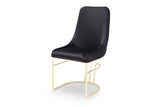 Emrald Modern Style 2PC Dinning Chairs made with wood and Gold Legs Black B009P298422