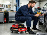 Height Adjustable Rolling Mechanic Stool with 2-Tier 8-Compartment Tool Tray, SGS Gas Lift 18"-23.5" 18652772