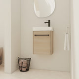 16'' Floating Wall-Mounted Vanity with Ceramic Sink & Soft-Close Cabinet Door, For Small W999P236336