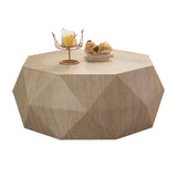 Modern Farmhouse Coffee Table Drum Coffee Table, American Natural Retro Style Coffee Table for W3081P254995