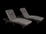 Outdoor Wicker Long Reclining Chair Set of 2 , Wicker Reclining Lounge Chair Lawn Sunbathing Chairs W874P264719