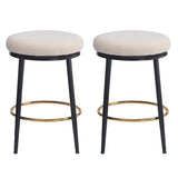 24.75'' Modern Counter Stools Set of 2,White Counter Stools with iron Frame,Sponge N780P189729W