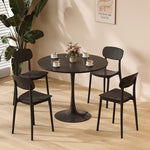 ZUN Black Round Table, Modern Dining Table, MDF Top and Steel Base Tulip Round Kitchen Table, Mid W2641P212234