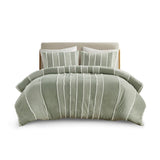 Full/Queen 3 Piece Striped Cotton Duvet Cover Set B035P217804