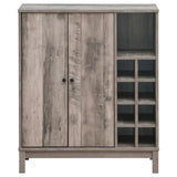 Weathered Acacia Wine Cabinet with 2 Doors B062P153898