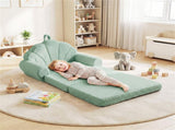2-in-1 Flip Open Kids Sofa Lounger, Teddy Fleece Toddler Couch with Carry Handle for Ages 3 33867001
