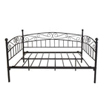 ZUN Metal Daybed Frame Multifunctional Mattress Foundation/Bed Sofa with Headboard, Twin, Black 50792419