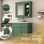 ZUN 30'' Bathroom Vanity with Top Sink, Modern Bathroom Storage Cabinet with 2 Drawers and a Tip-out 61093027