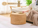 Handmade Woven Foot Stool Natural Water Hyacinth Ottoman for Home Decor & Seating 73348920