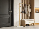 Clothing Rack, Golden Metal Freestanding Heavy Duty Clothes Rack with Marble Base, Multipurpose 85245418