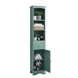 ZUN Tall Bathroom Cabinet, Freestanding Storage Cabinet with Drawer, MDF Board, Adjustable Shelf, Green 97014732