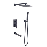 Shower System 10 Inch Square Bathroom Luxury Rain Mixer Shower Combo Set 39909064