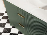 Fully Assembled 36'' Green Freestanding Single Sink Bathroom Vanity with Solid Wood Construction and W1826P308980