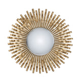 ZUN 27" in Sunburst Design Wall Mirror Decorative Golden Finish for Entryway, Modern Living room W2078124329