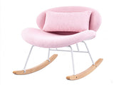 25.59"W x 33.66"D x 29.53"H Indoor Teddy Fabric Rocking Chair, Soft Fluffy Lounge Rocker with White 96668608