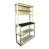 39.37" White and Black color 5-Tier Bakers Rack for Kitchen with Storage, Coffee Bar, Kitchen W1412P230435