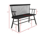 1pc Casual Farmhouse Relaxed Vintage Wood Spindle Back Bench Black Wooden Chair B011P284204