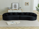 Curved Sectional Sofa, 111.5-inch Oversized Modern Bone-Free Cloud Sofa with 6 Pillows Luxury W3505P456572