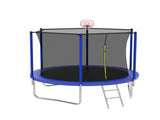 10FT Trampoline for Kids, Basketball Hoop and Ladder, Outdoor Kids Trampoline with Safety K1163P147163