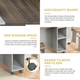 5 Pieces Folding Extendable Dining Table Set with 4 Chairs for 4 Peoples, 55'' Drop Leaf Wood 44378829