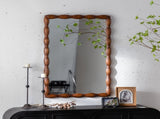 Mid-Century Modern Mirror with Solid Wood Frame,Wall-Mounted High-Definition Non-deformable Bedroom W3158P297411