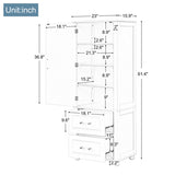 ZUN Tall Bathroom Storage Cabinet, Freestanding Storage Cabinet with Two Drawers and Adjustable Shelf, WF312728AAE