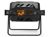 Outdoor Compost Tumbler Dual Chamber, Outdoor Tumbling Composter Dual Rotating Batch Compost Bin, 42 90921174