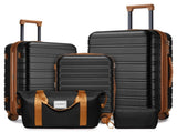 Luggage Sets 5 Piece with Duffel Bags, Hardside Expandable Suitcases with Spinner Wheels, Black 11414812