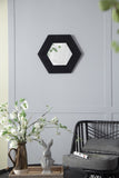 18.5" x 18.5" Hexagon Mirror with Solid Wood Frame, Wall Decor for Living Room Bathroom Hallway, W2078133976