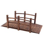 ZUN Arch Bridge Small Wooden Bridge Courtyard Outdoor Anticorrosive Wood Landscape Bridge Carbonization 45184296