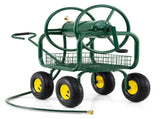 Heavy Duty Garden Hose Reel Cart with 10" Pneumatic Wheels, Large Capacity Hose Winder with Storage 87003400