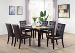 ZUN Leroux Upholstered Dining Chairs With Button Tufted, Dark Brown SR011078