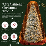 ZUN 7.5ft Artificial Christmas Tree with 400 LED Lights and 1200 Bendable Branches, Christmas Tree N710P181625K