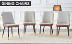 ZUN A modern dining chair with a light gray brown dual tone PU leather backrest and black metal legs, W1151138283