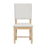 TOPMAX Vintage Traditional 2-Piece Upholstered Dining Chairs with Padded Backs, Natural N717P170411A