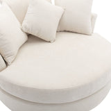 Orisfur. 360&deg Swivel Accent Barrel with Storage Ottoman & 4 Pillows, Modern Chenille Leisure WF323718AAA