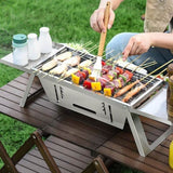 Foldable Charcoal BBQ Grill Stainless Steel Grill Net Easy Setup Portable Tabletop Barbecue Grill 27231662