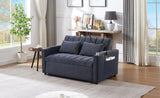 55.9" Convertible Sofa Bed Loveseat Sofa with Three USB Ports, Two Side Pockets, Two Cup Holders and WF322620AAC