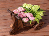 Wooden Raised Garden Bed Farmhouse Style Wooden Plant Trolley, Metal Band Reinforced Decorative 60355224