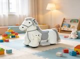 6V Battery Powered Kids Ride On Pony Electric Ride On Horse, with Bear Toy, Music, for 1.5-5 Years 58231137