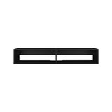 ZUN TV Stand 10.4" H, with 2 Shelves, Black B097P250856