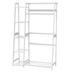 ZUN amboo Garment Rack with Shelves, Clothing Rack Hanging Clothes, Freestanding Closet Organizer 36372103