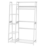 ZUN amboo Garment Rack with Shelves, Clothing Rack Hanging Clothes, Freestanding Closet Organizer 36372103