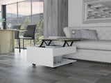 White and Light Oak 1-Drawer 1-Shelf Lift Top Coffee Table B06280372