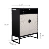 5-Tier Shoe Storage Cabinet, Wooden Shoe Cabinet with Doors Modern Shoe Organizer with Open Shelves W1321P151573