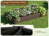 46" Outdoor Woven Raised Planter Box, Weather Resistant Rattan Garden Container with Adjustable Feet 80638867