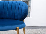 Amoa Contemporary Velvet Upholstery Dining Chair, Blue T2574P164604