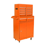 ZUN Detachable 5 Drawer Tool Chest with Bottom Cabinet and One Adjustable Shelf--Orange 08013365