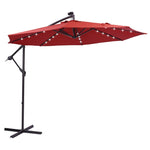 ZUN 10 FT Solar LED Patio Outdoor Umbrella Hanging Cantilever Umbrella Offset Umbrella Easy Open W41917532