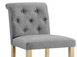 Siena Counter Height Button Tufted Back Solid Wood Stools, Set of 2, Gray T2574P165122